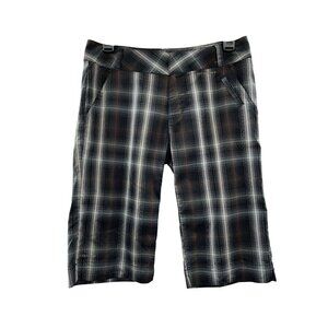Columbia Titanium Omni-Dry Shorts Womens 4 Black Plaid Hiking Outdoor Y2K